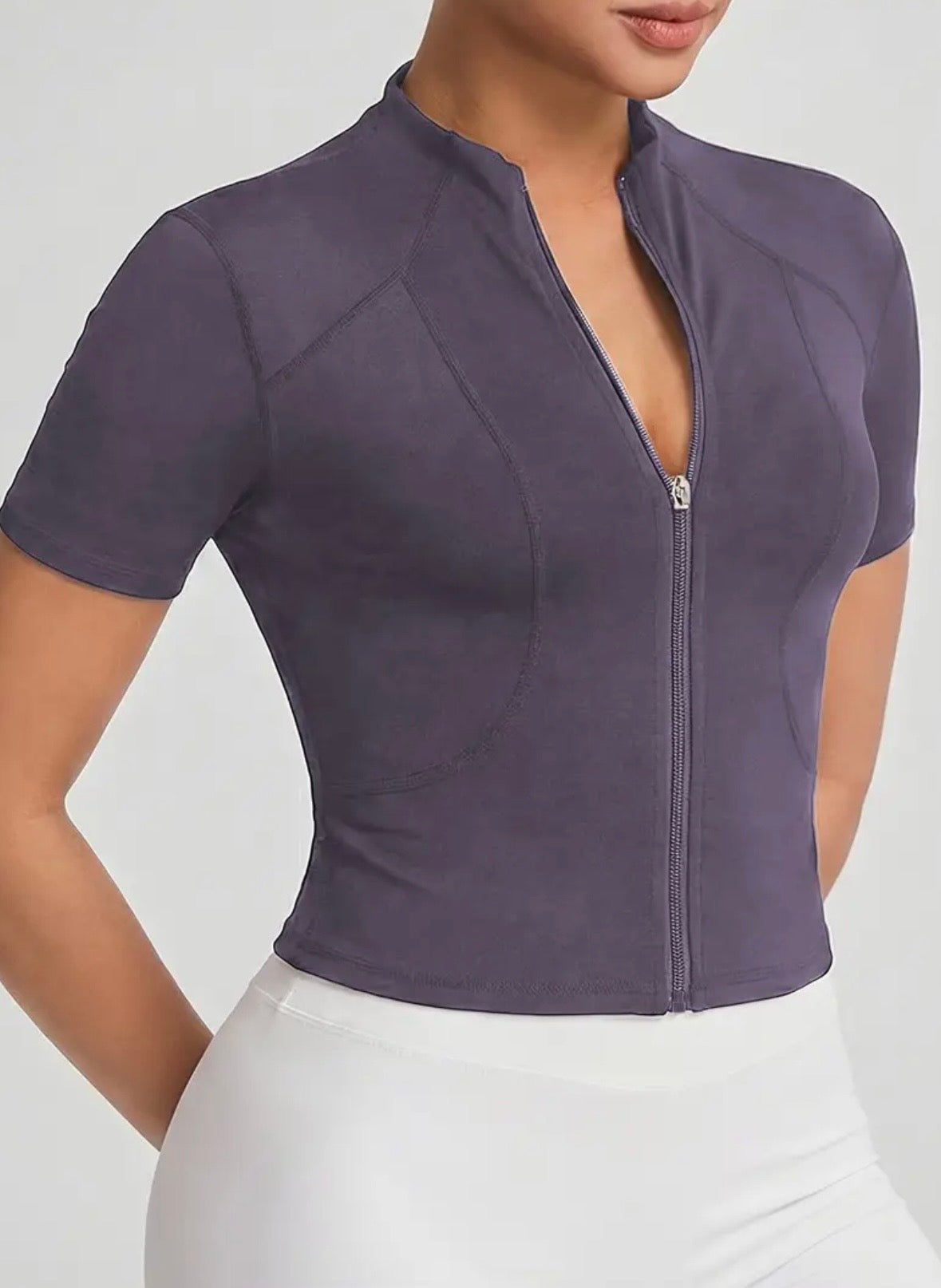 Short Zip Yoga Shirt