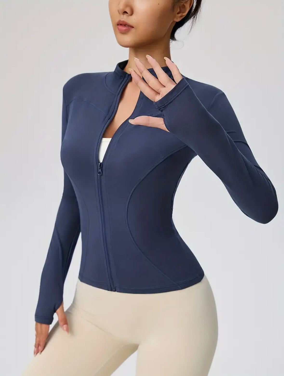 Lined-Zip Yoga Jacket