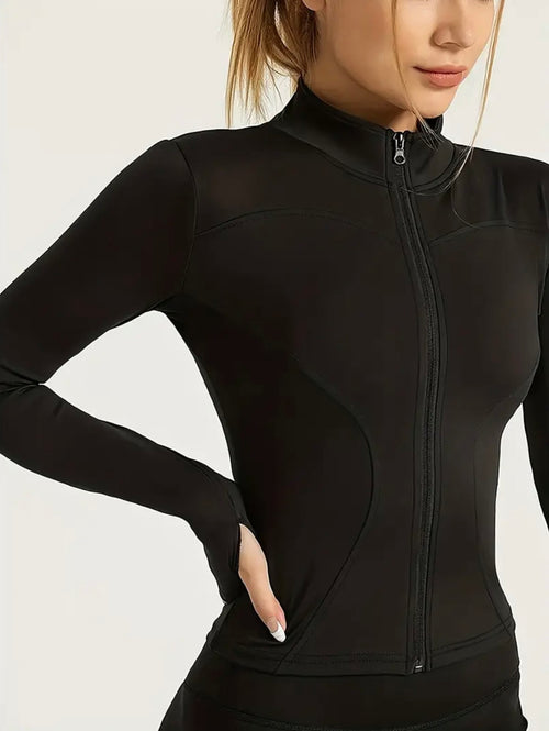 Lined-Zip Yoga Jacket